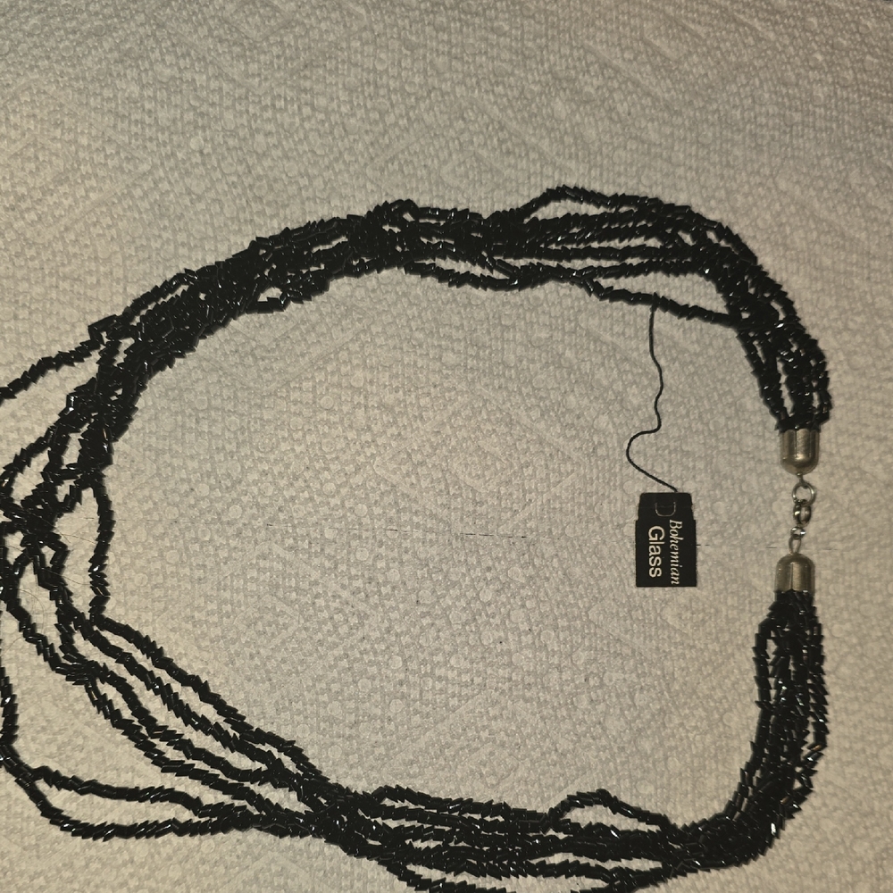 Elegant Black Beaded Necklace